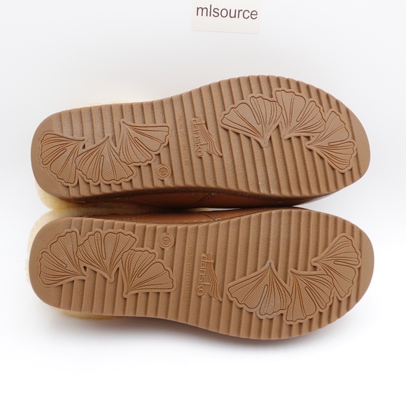 NEW Women's Dansko Magda Waxy Milled Shearling Lined Clogs Tan - Picture 6 of 7